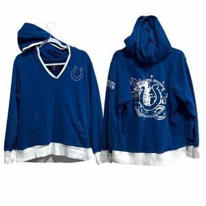NFL Pro Line Indianapolis Colts V Neck Hoodie Women’s XL Blue